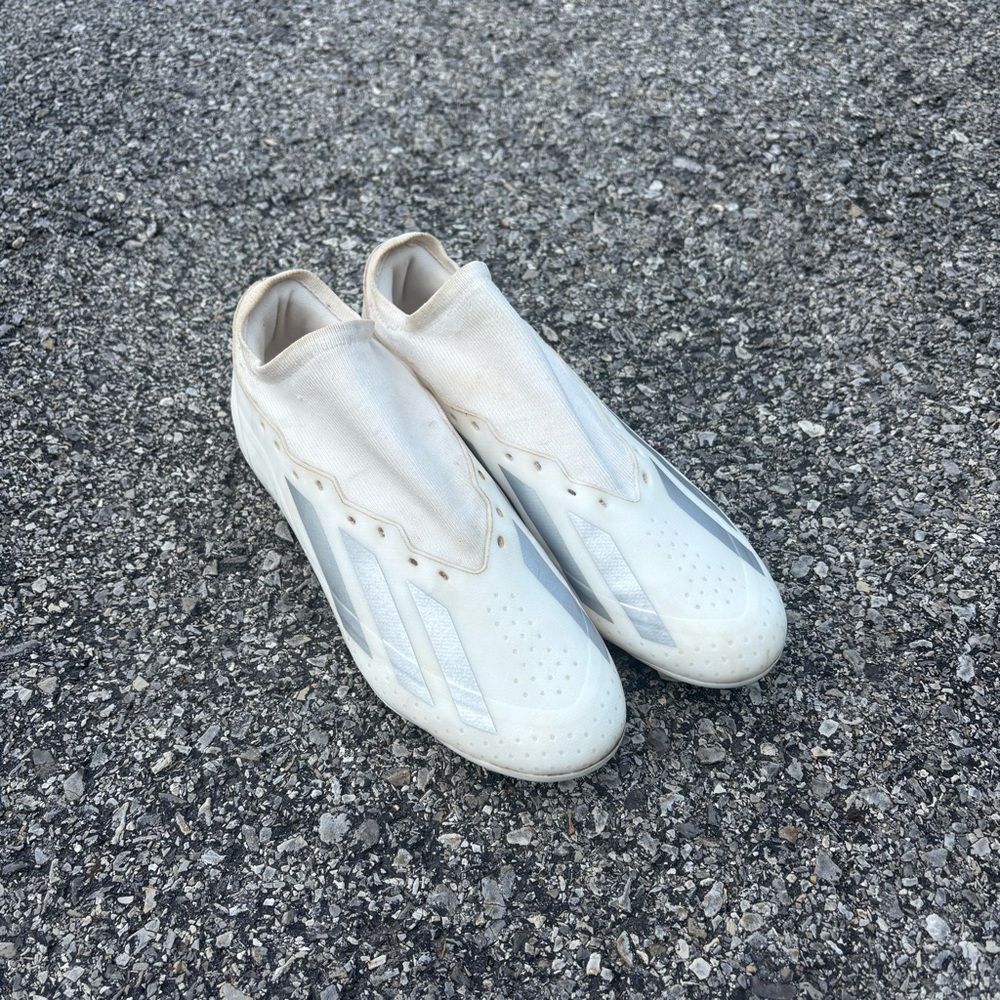White and Gray Adidas Soccer Cleats - Picture 2 of 5